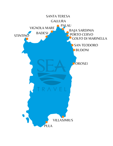 Muchos destinos costeros Sea Travel Sardegna